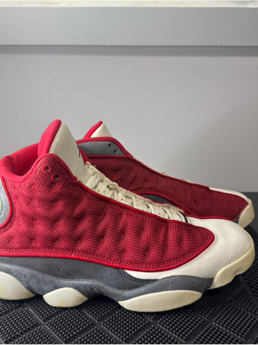 Jordan Red and White High-Top Basketball Sneakers